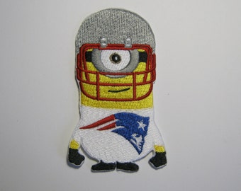 Minion New England Football Team Player gestickter Aufnäher, Geschenk für ihn, Geschenk für sie, Geburtstagsgeschenk, Sportfan