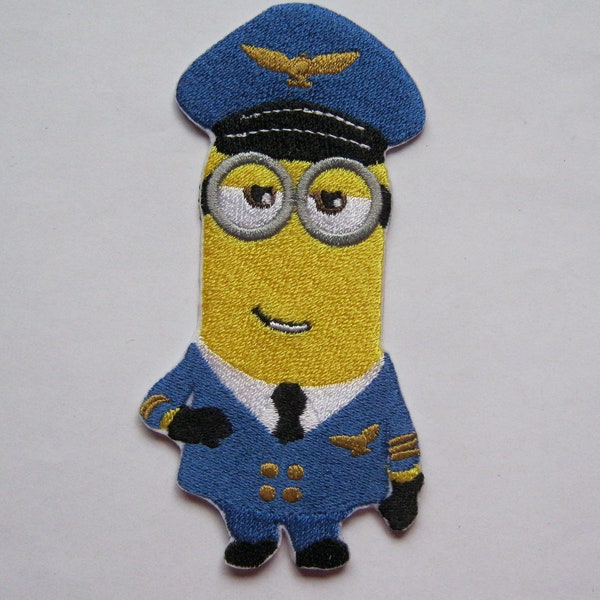 Minion Pilot Embroidered Patch, Movies, Gift For Him, Gift For Her, Travel, Pilots, Aviation, Vacation, Birthday Gift, Airplane, Luggage