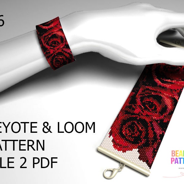 056, flower peyote, bracelet pattern, even peyote, flower loom, even peyote, pattern loom, peyote pattern, cuff loom, loom pattern, bracelet