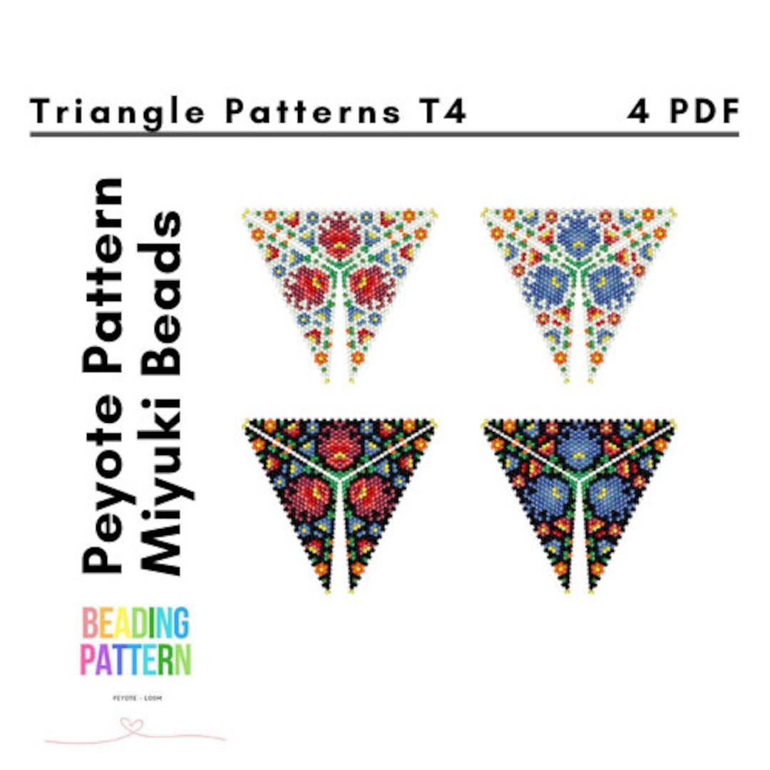 Triangle Bead Pattern Peyote, 3D Tutorial Pendant Triangle, Beads