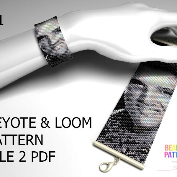 101, elvis presley, elvis pattern, even peyote pattern bracelet, loom woven, cuff pattern, tutorial bracelets, miuyki pattern, loom beads