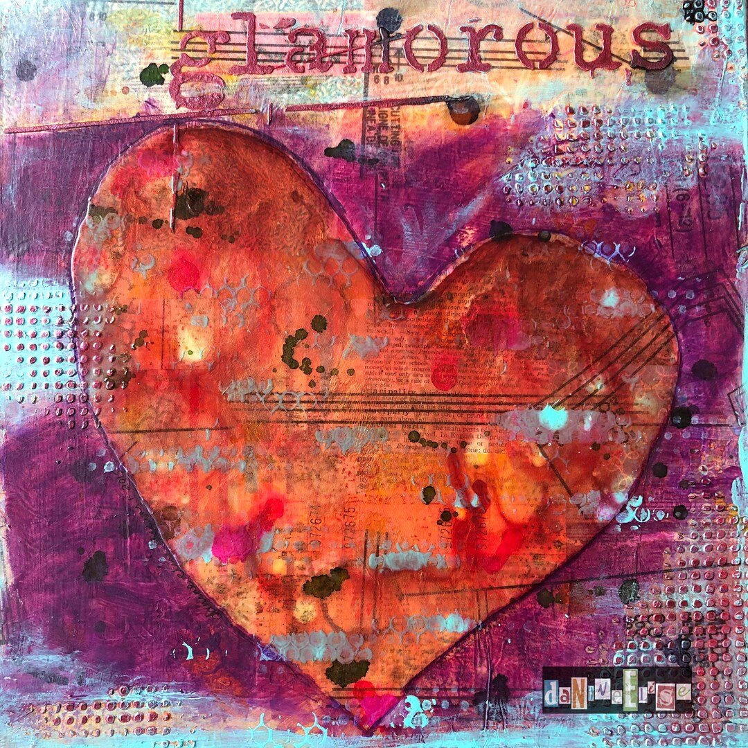 Abstract Heart Art, Mixed Media Art, Love Art, Friendship Art ...