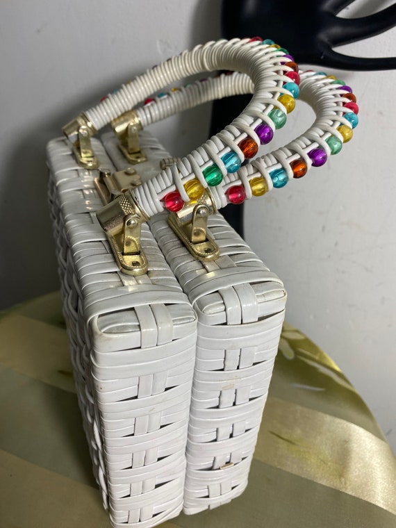 Wicker and Lucite Purse - image 4