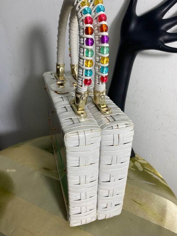 Wicker and Lucite Purse - image 5