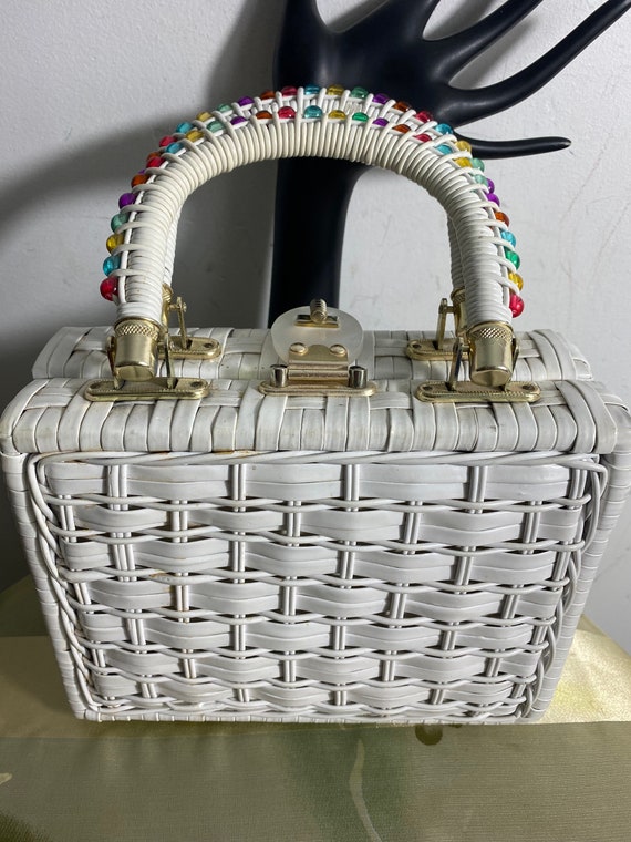 Wicker and Lucite Purse - image 3