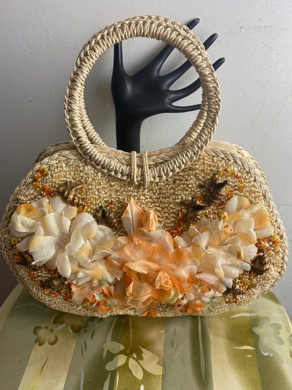 Vintage Raffia Purse - image 1