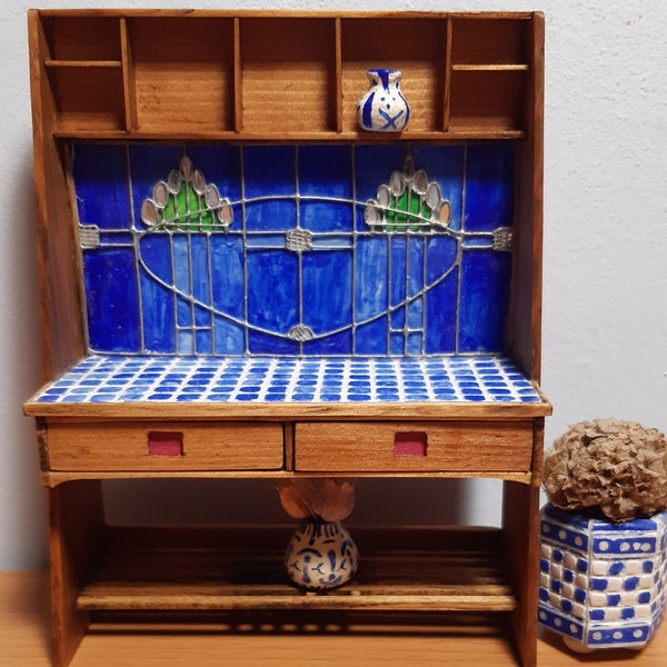 Dollhouse miniature 1:12 Miniature washstand Charles Rennie Mackintosh exclusive