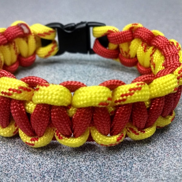 Yellow and Red Paracord Survival Bracelet