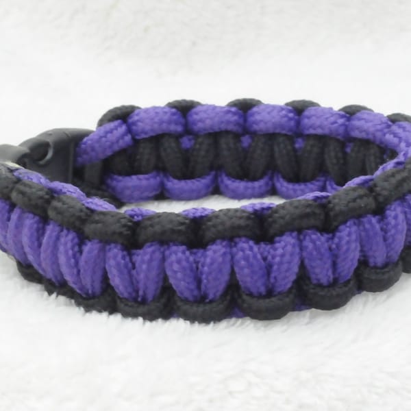 Black and Purple Paracord Survival Bracelet