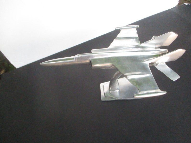 1970-s-chrome-stainless-steel-airplane-desk-top-model-resembles