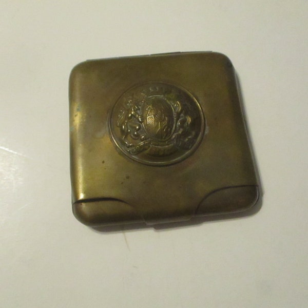 1914 to 1918 Prussian/Imperial Germ. Army cig. case with crest of Bavaria and Gott Mitt Uns.