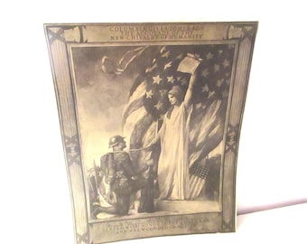 WWI U.S.  Army soldier Private Frank Wagner War Wound print certificate. 1919.