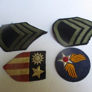 US Military China India patch grouping. Consists of four patches. 1942 to 1945.