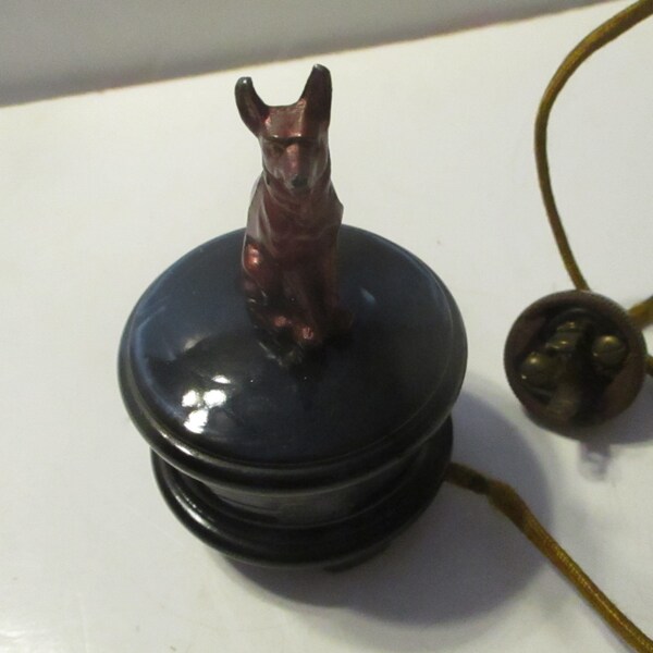 1930's Dog electric table top cig. lighter. Resembles Germ. Shepherd Rin Tin Tin. 20% off orig. 150.