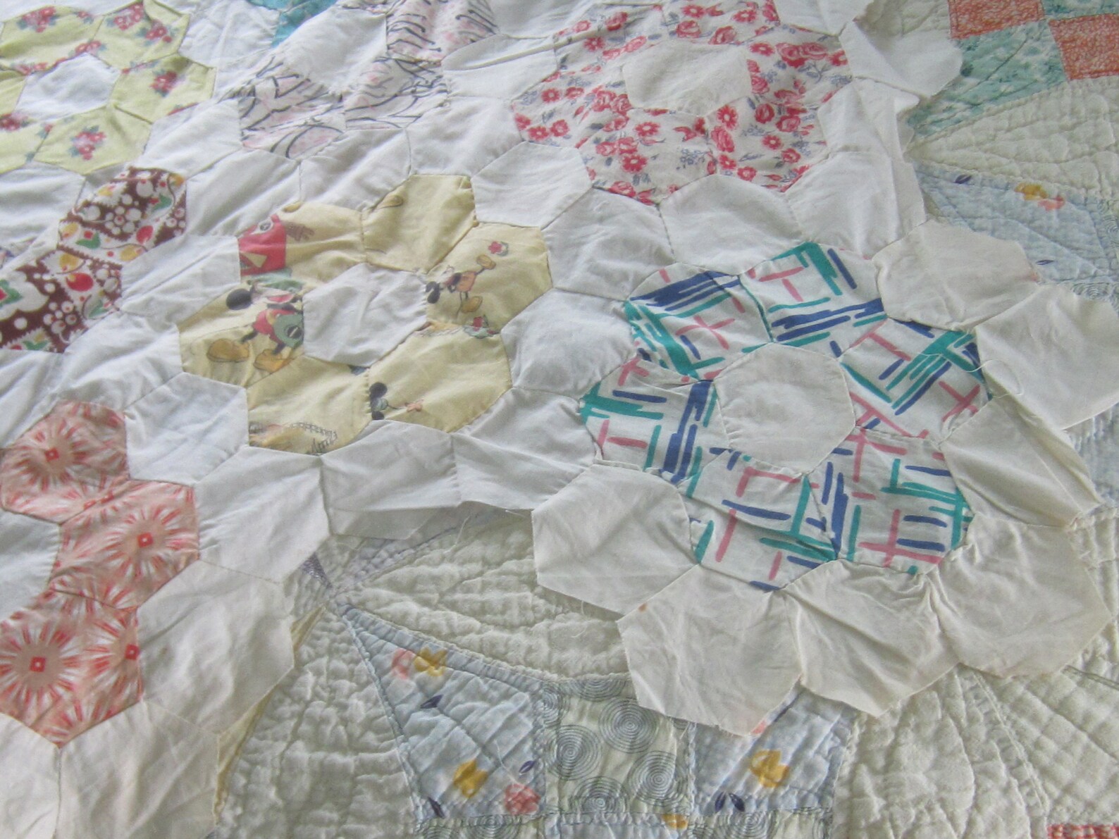 Quilt TOP entzückende Vintage Multi Großmütter Blumengarten | Etsy