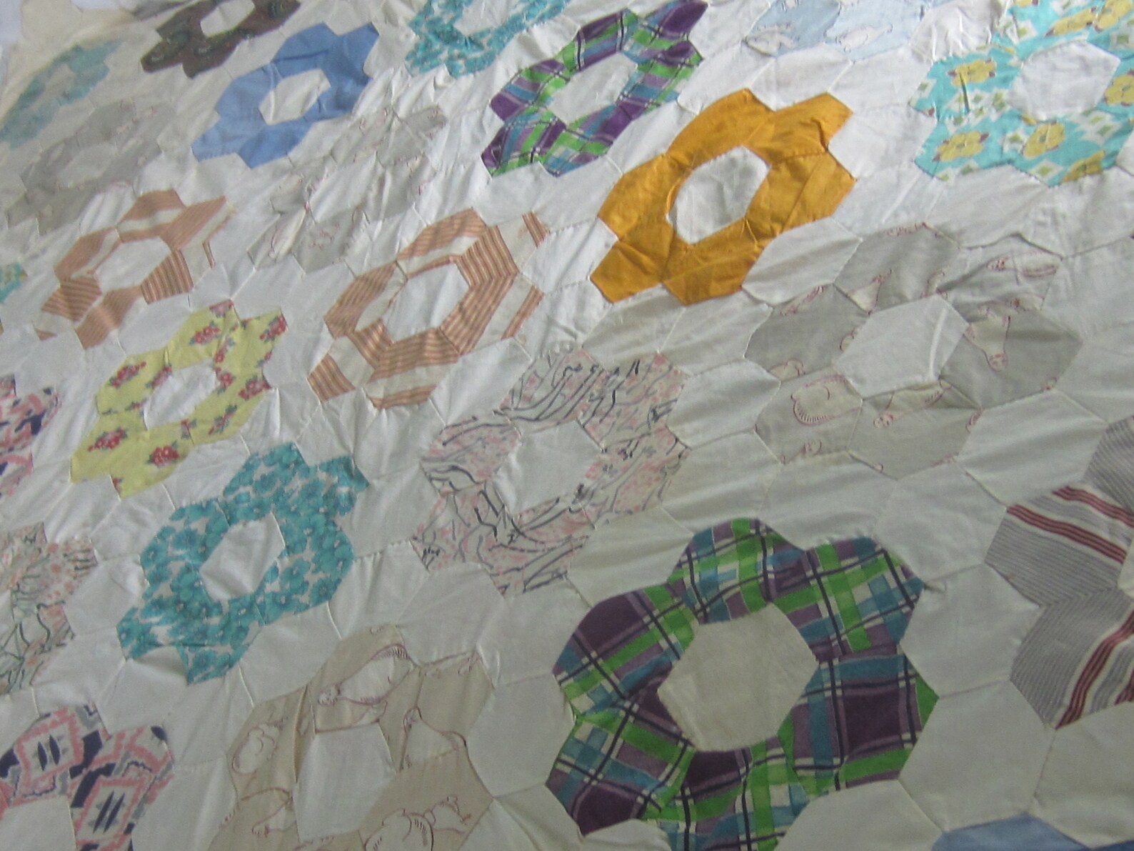 Quilt TOP entzückende Vintage Multi Großmütter Blumengarten | Etsy