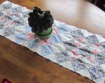 Charming Quilt Top Piece- Vintage Friendship Top Quilt Piece 34X11.5"