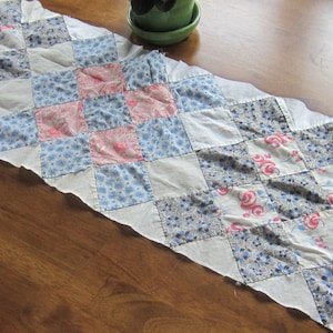 Charming Quilt Top Piece- Vintage Friendship Top Quilt Piece 34X11.5"