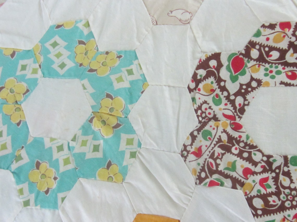 Quilt TOP entzückende Vintage Multi Großmütter Blumengarten | Etsy