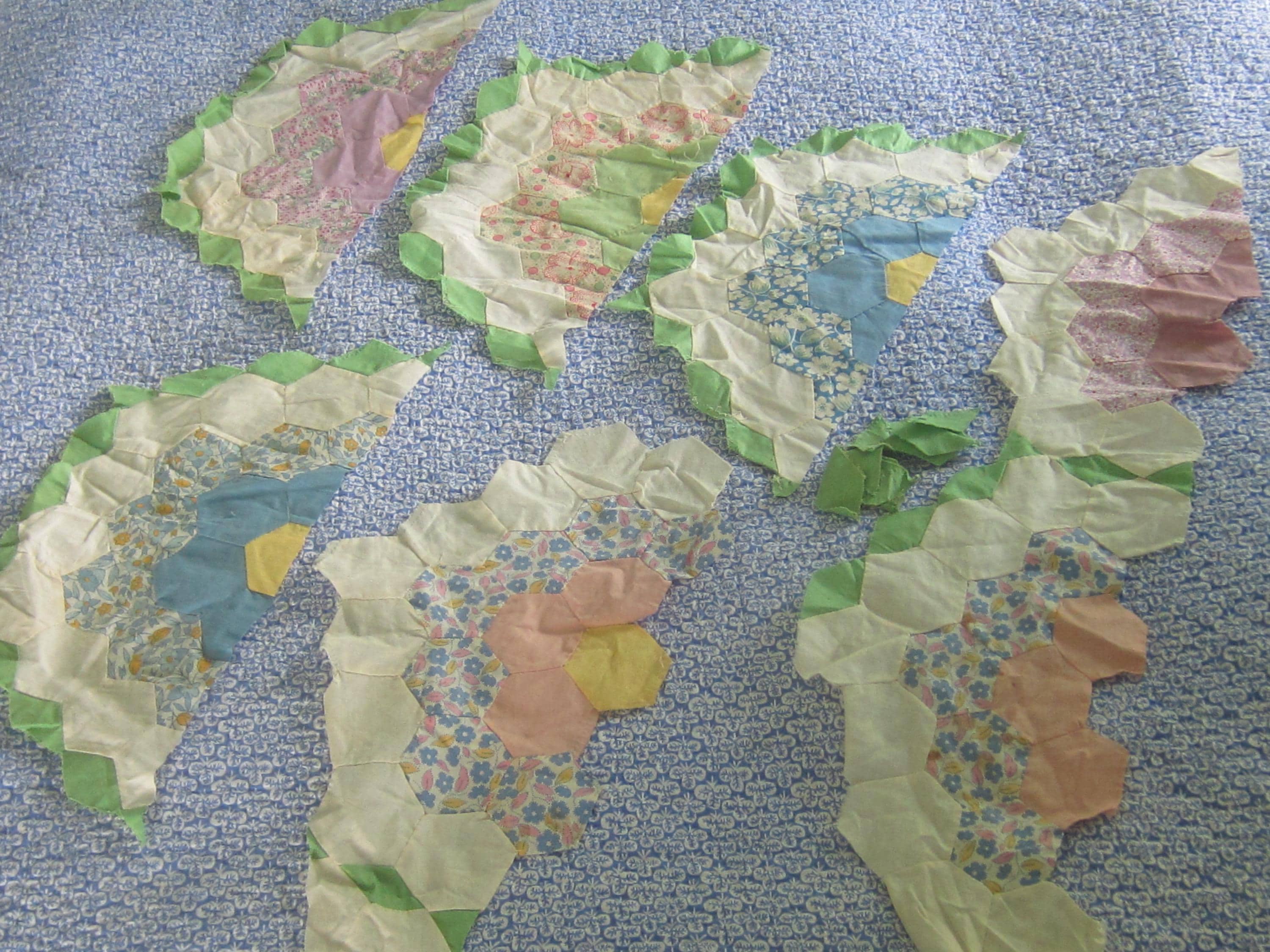 Antique quilt grandmothers flower garden - Etsy 日本