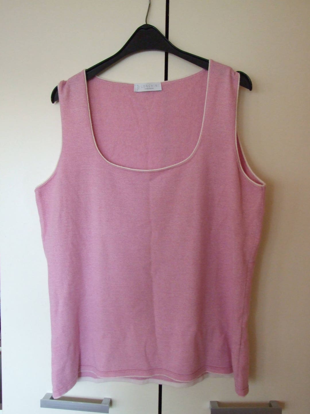 Vintage Longchin Top, Pink Sleeveless Sweater, Pullover, Blouse, Made