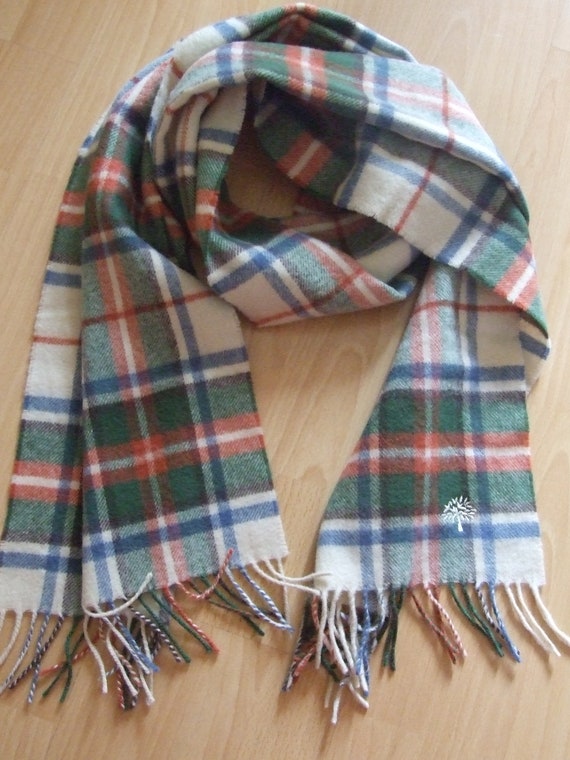 Vintage MULBERRY Scarf, Made in Scotland Scarf, Ta