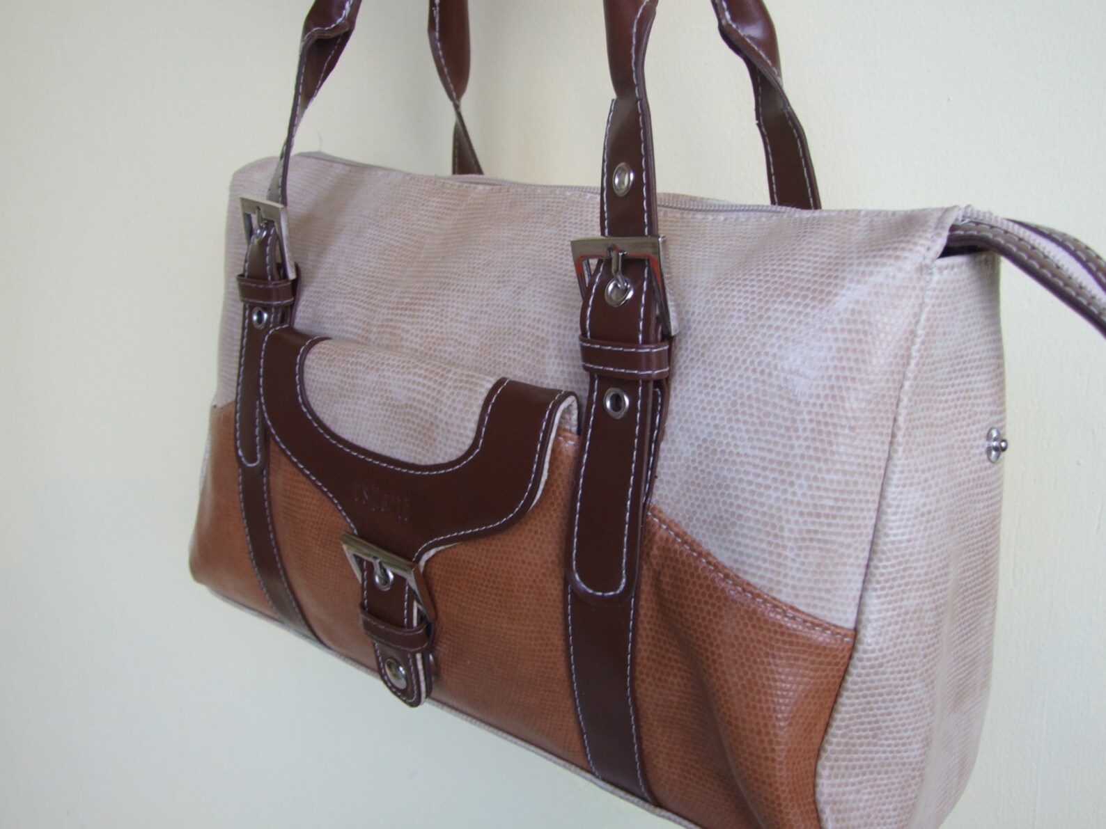 Vintage Es Carte Spanish Handbag, Orange & Brown Warm Colors Bag, Tote, Purse, Woman Bag, Woman