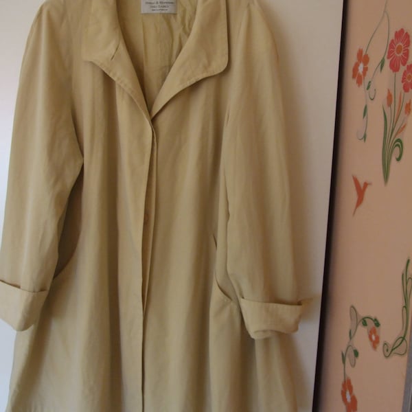 Vintage Hensel & Mortensen Linea Classica najwyższej jakości kurtka płaszcz Trenchcoat Jacke, odzież retro, vintage moda, zima, beż, mięta