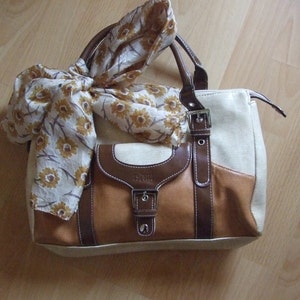 Vintage Es Carte spanish handbag, orange & brown warm colors bag, tote, purse, woman bag, woman accessory, vintage fashion, retro accessory