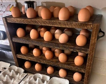 Handcrafted Wood Egg Rack: Rustic Charm for Organized Egg Storage. Egg Display, Egg Stand, Kitchen Egg Caddy, Egg Holder, Unique