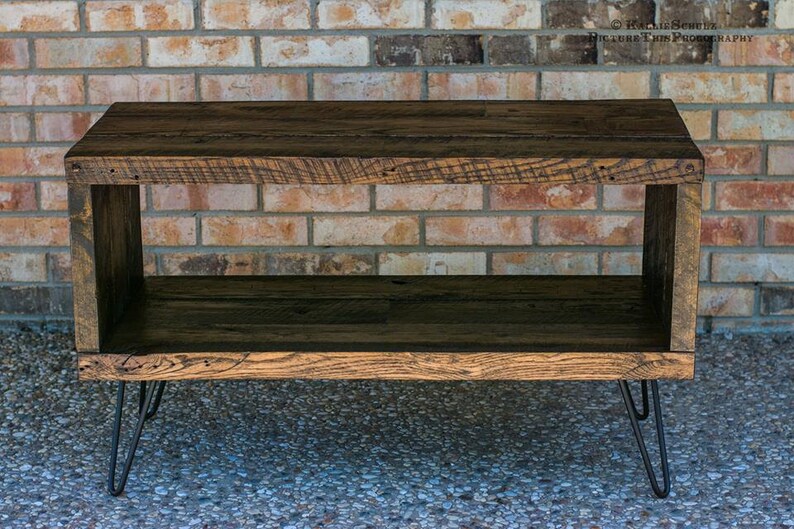 Reclaimed Wood TV Stand Made With Rustic Barn Wood Solid Oak Etsy