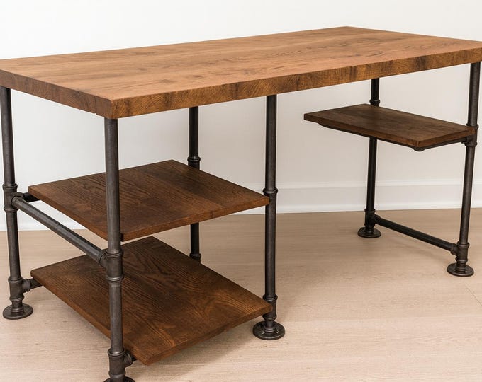 Perfect computer desk with shelves for organizing your home office | Home Office Desk | Handmade | Custom