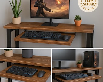 Custom Height Keyboard Tray – Under Desk Pull Out Tray for Computer, Gaming, MIDI, or Piano Keyboards