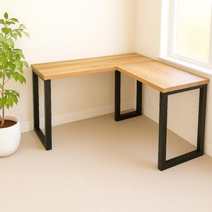Custom L Shaped Desk - Corner Computer Desk for Home Office, Gaming, or Work From Home Furniture - Handmade Wood Table