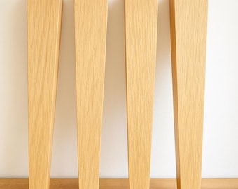 Tapered Wood Table Legs – Modern Furniture Legs for Dining Tables, Desks, Benches, DIY Projects, Oak or Ash Set of 4"