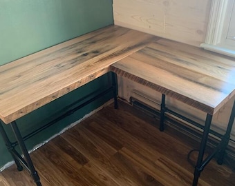 Desk, L Shaped Desk, Reclaimed Wood Desk, Corner Desk, Computer Desk, Wood Office Desk