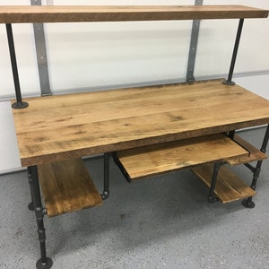 Computer Desk. Natural Finished Reclaimed Wood Table, Rustic Barnwood ...