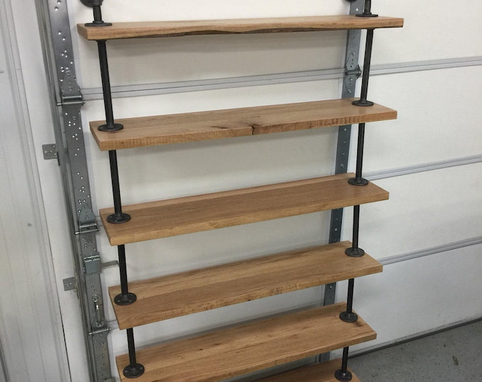 Book shelf / Reclaimed Wood Bookcase. Made From Reclaimed Barn Wood W/ Black Pipe Legs.