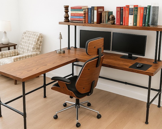 Desk, Customized L Shaped Desk, Corner Desk, Reclaim Wood Desk L Table,  Custom Computer Wood Desk