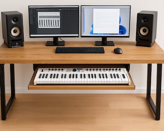 Custom Studio Desk | Piano Desk | Keyboard Tray Desk | Music Studio Desk | Gaming Desk