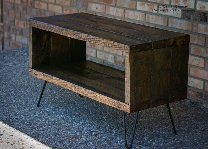 Reclaimed Wood TV Stand Made With Rustic Barn Wood Solid Oak Etsy