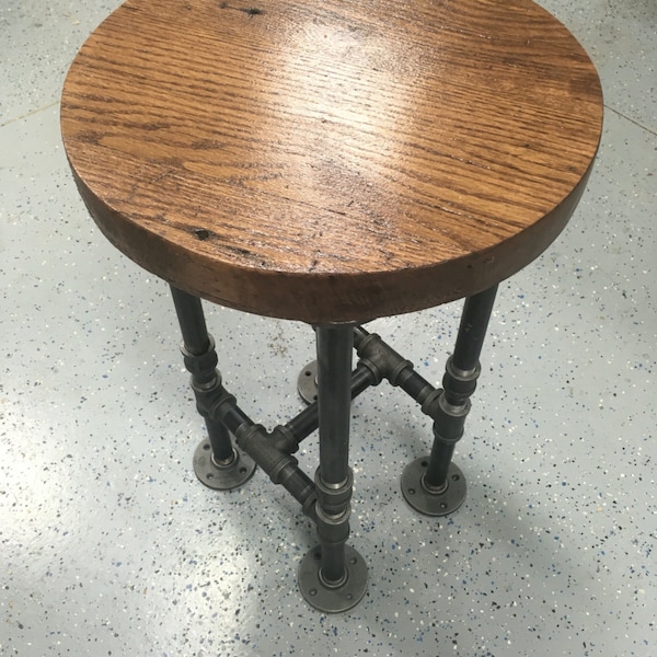 Round Stool Metal Legs Etsy