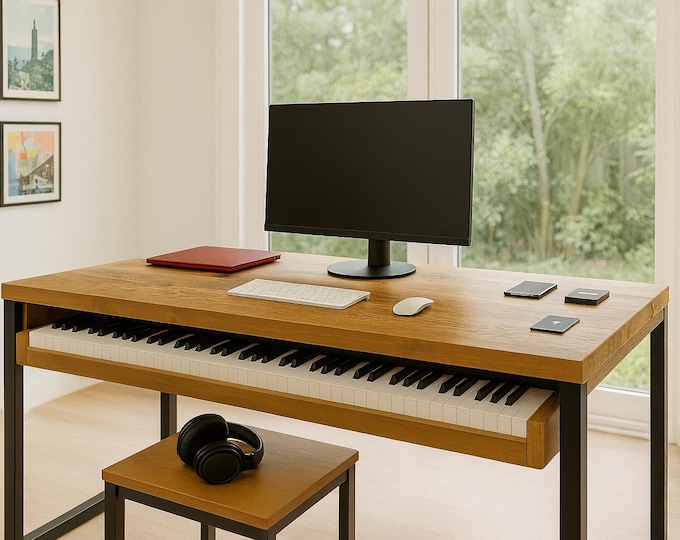 Full Size Piano Desk, Keyboard Tray, Music Studio | Gaming | Office Table