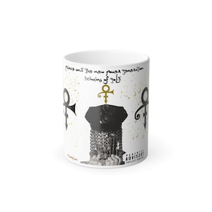 Prince The Artist 3 Chains O&#39; Gold Color Morphing Mug, 11oz Love Symbol
