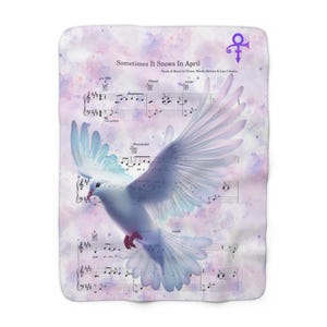 Prince Blanket, Prince Sometimes It Snows In April Sherpa Fleece Blanket I Love Symbol I Purple Rain