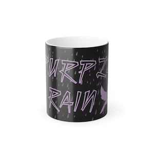 Prince Purple Rain Color Morphing Mug I 11oz Mug I Gift I Funky Music Lover I PRN I Love Symbol I Black