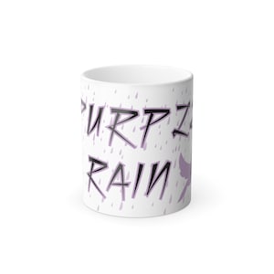 Prince Purple Rain Color Morphing Mug I 11oz Mug I Gift I Funky Music Lover I PRN I Love Symbol I White