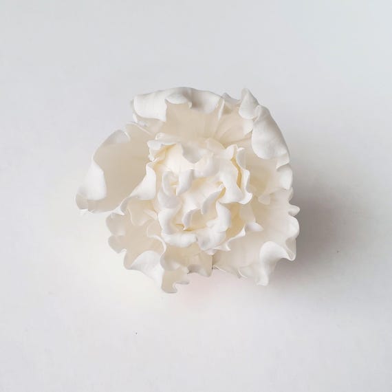 Handcrafted White Sugar Peony – 3" Gumpaste Flower for Cake Decorating