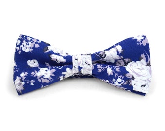 papillon prelegato floreale blu - papillon prelegato da uomo - papillon floreale - regalo marito - papillon da uomo - papillon in cotone - papillon da sposa