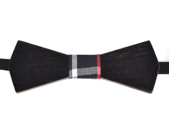 Black wood bowtie - wooden bow ties - bow ties for men  - wedding bowtie - wood bowtie - gift- diamond point bow tie